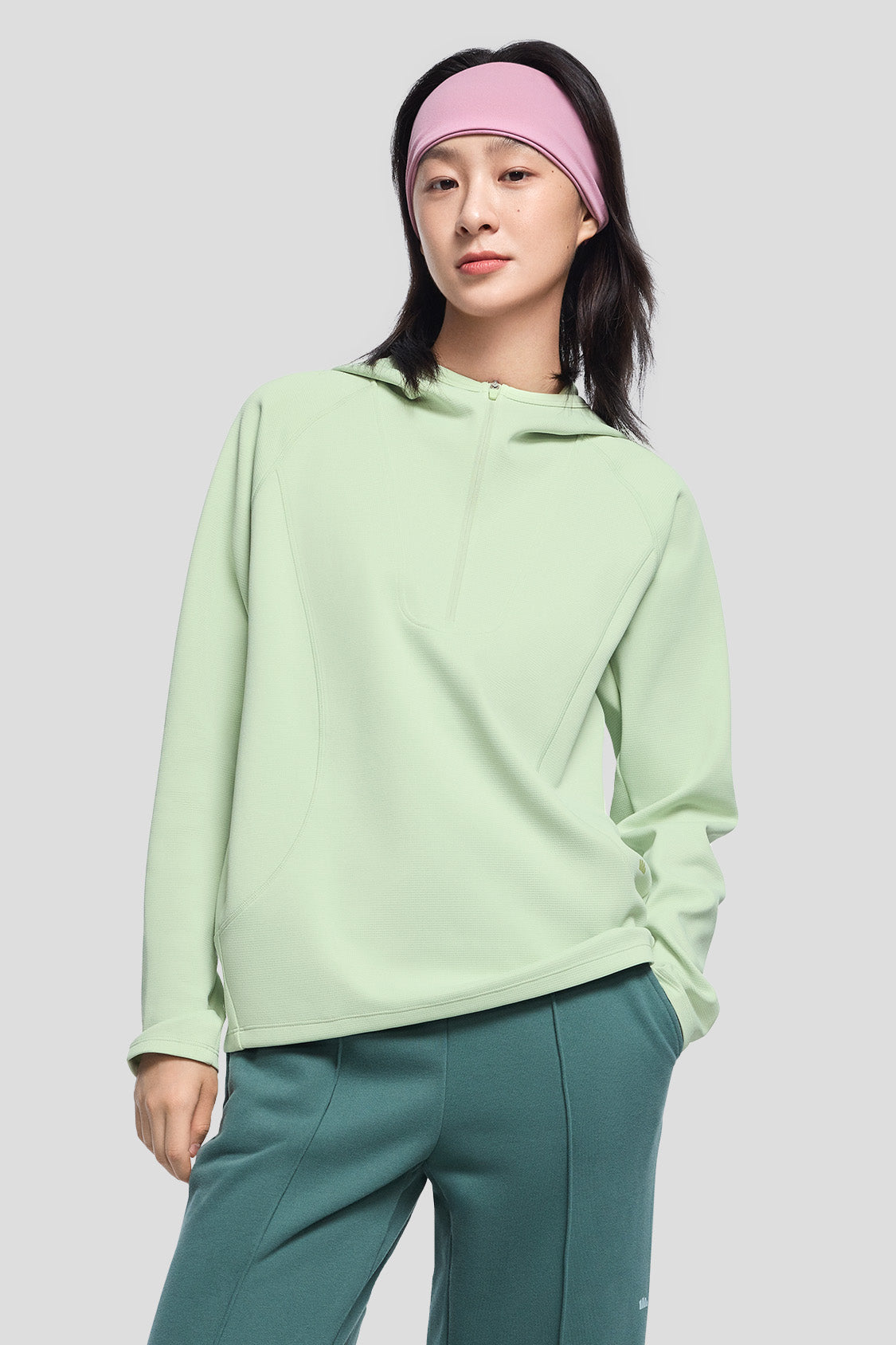 beneunder women's hoodie #color_mountain lake green