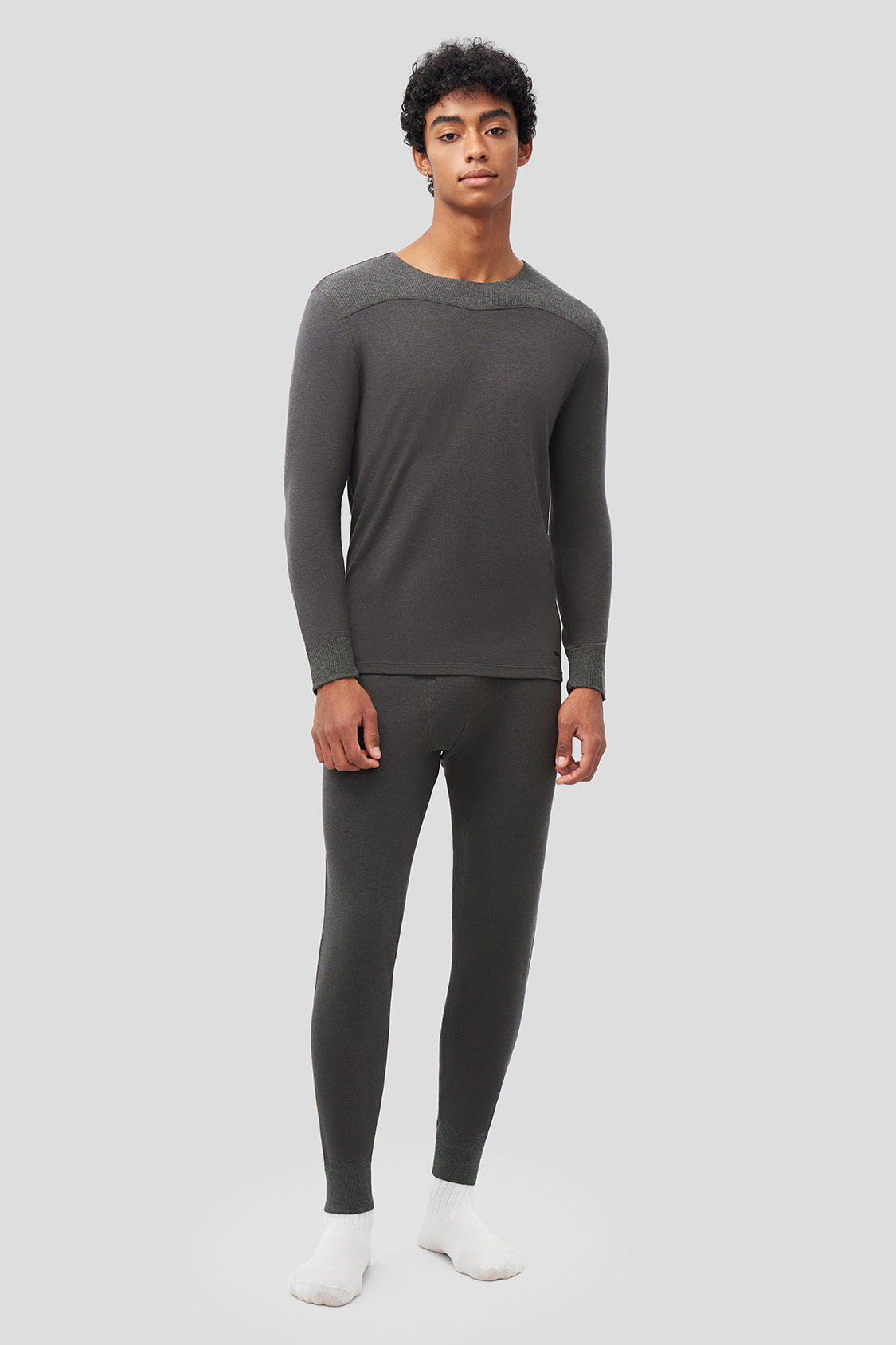  Thermal Underwear For Men Fleece Lined Long Johns Thermals  Top And Bottom Set Base Layer For Cold Weather Grey L