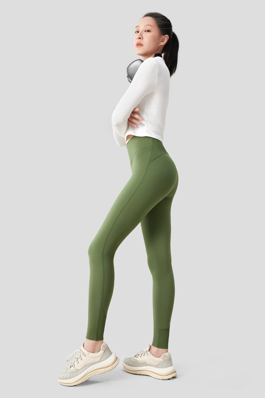 Women's Winter Base Layer Leggings #color_forest green