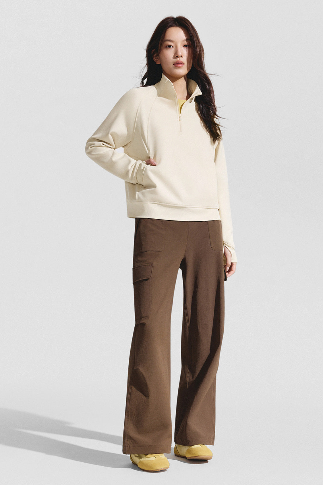 beneunder windglow womens 360 uvshield stretch jacket upf50#color_oat