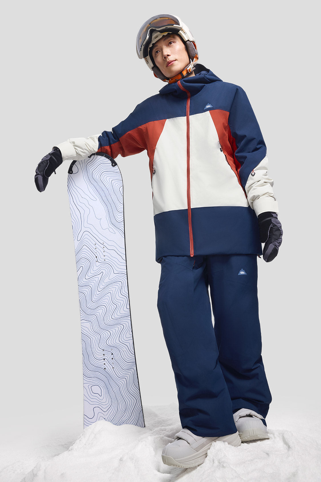 beneunder ski set #color_ocean blue - misty ivory