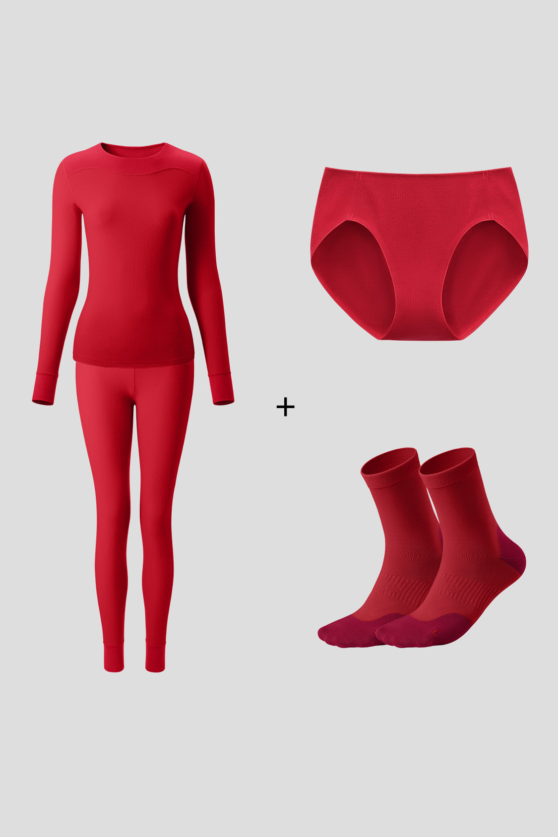 beneunder women's thermal set #color_red