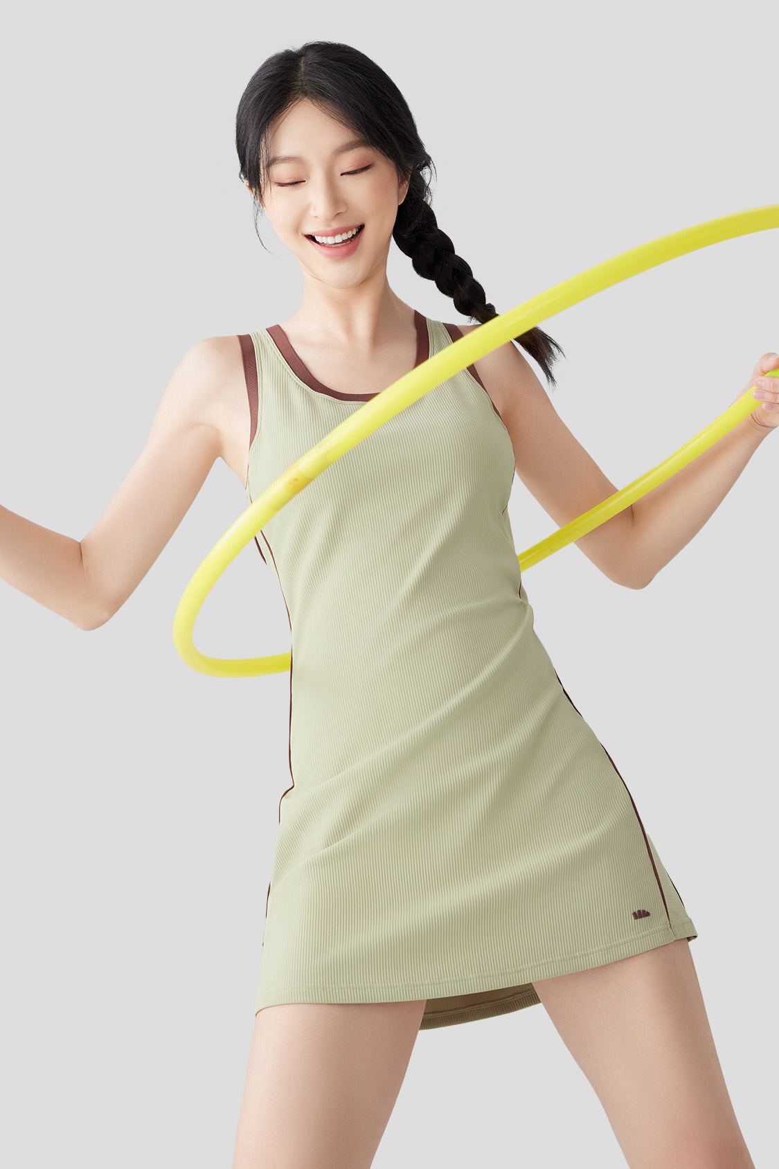 women's sun protection dress UPF50+ #color_pine frost green