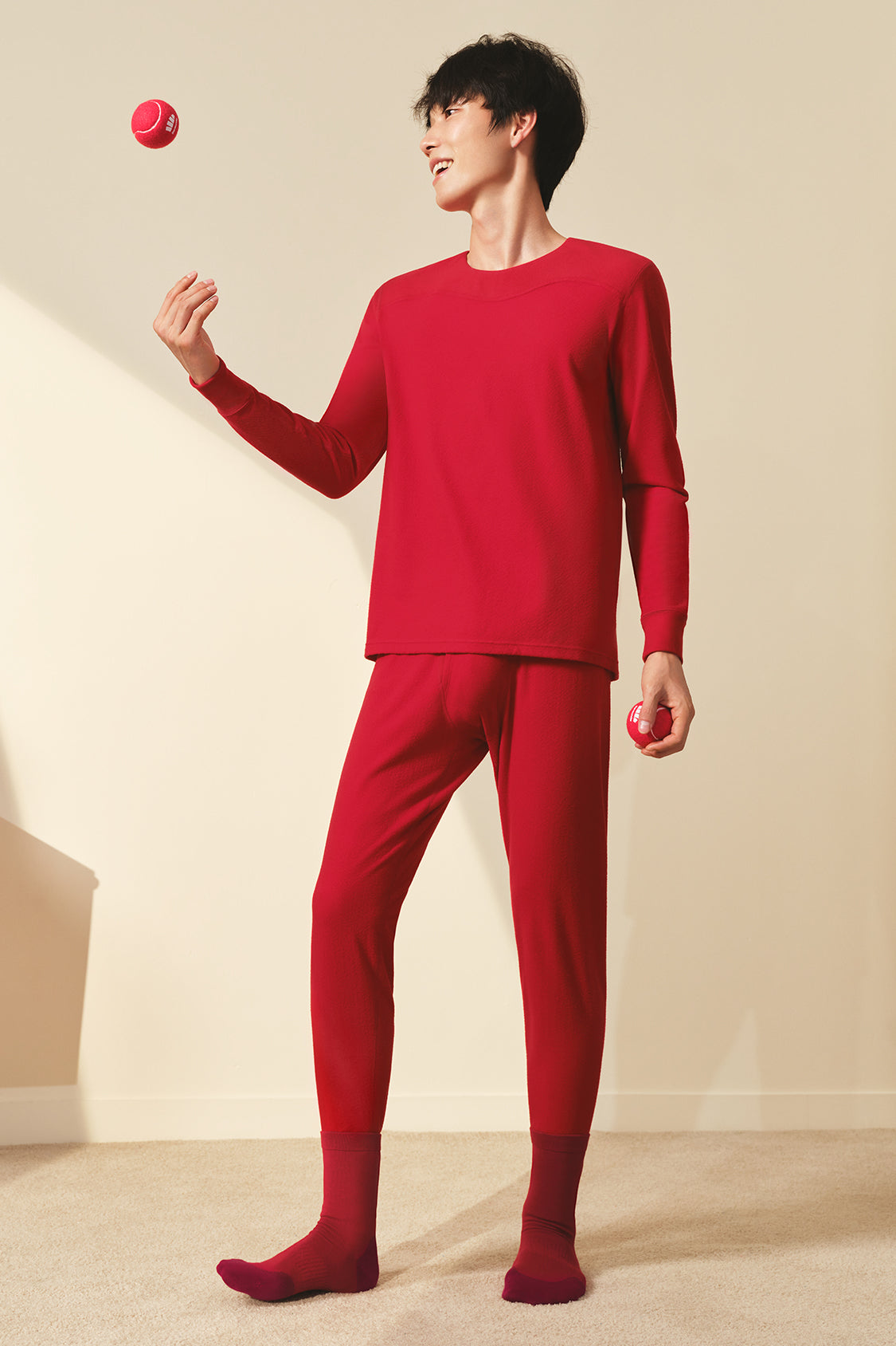 beneunder men's thermal set #color_red