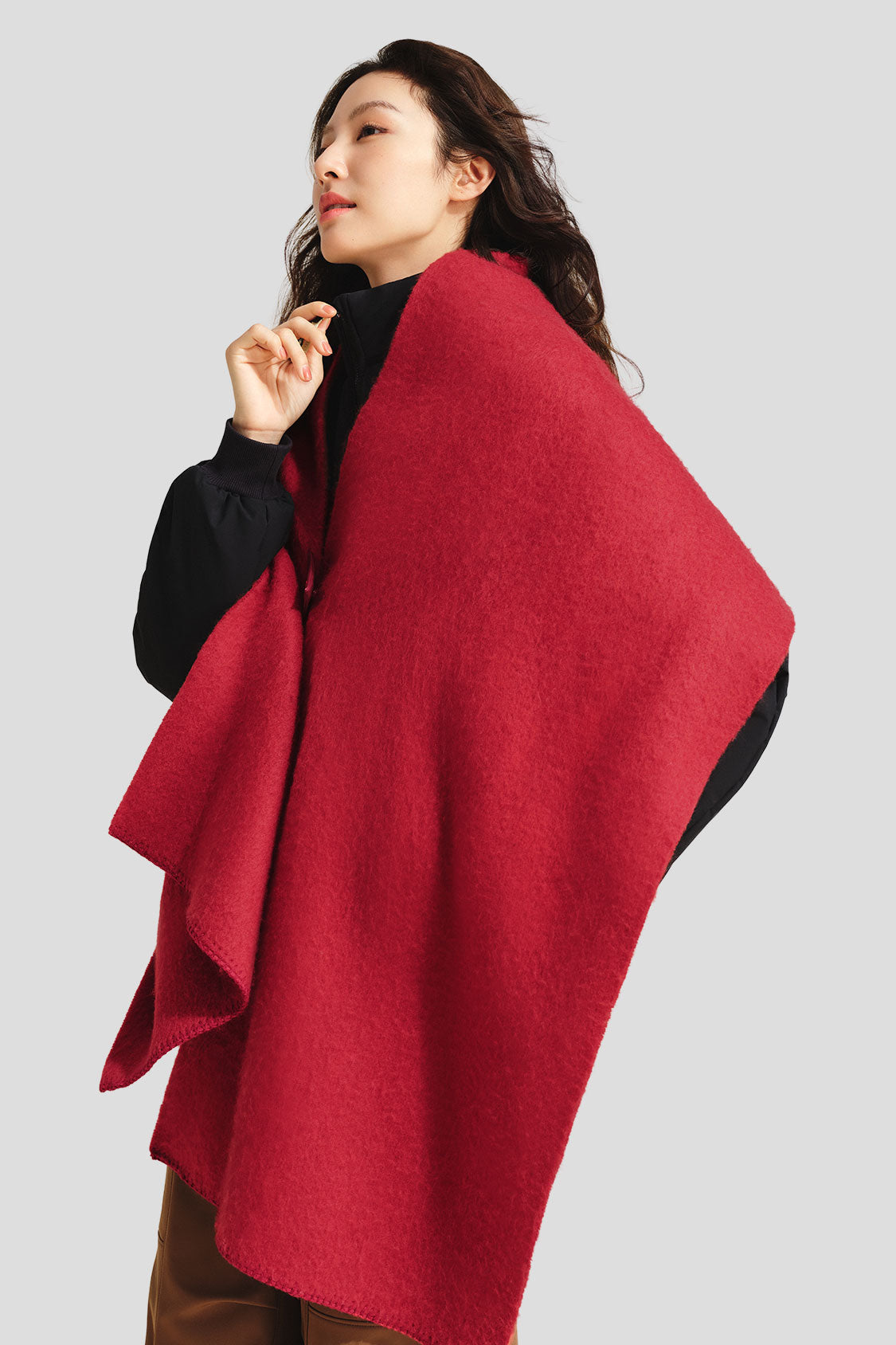 beneunder unisex wool scarf #color_red