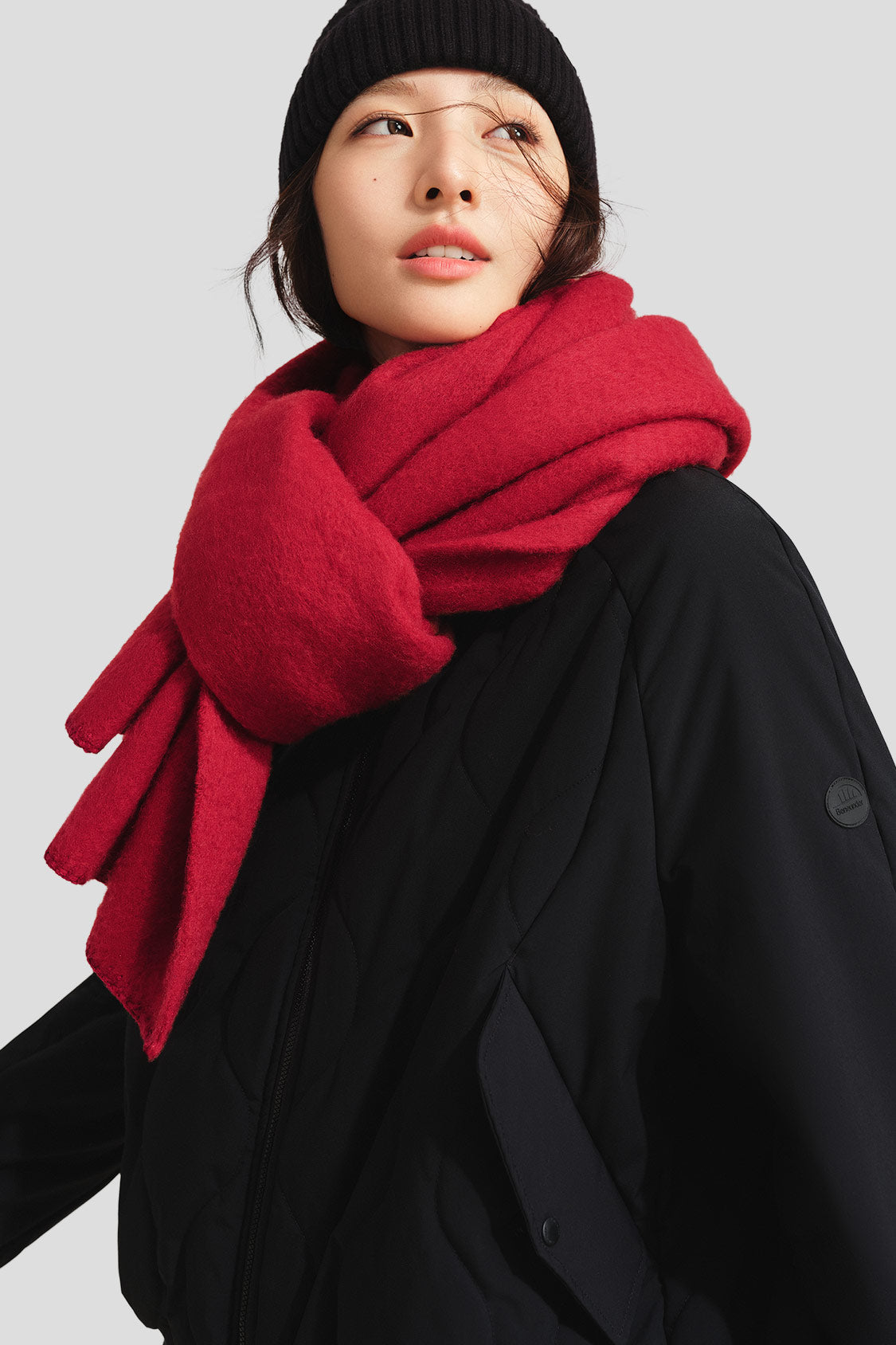 beneunder unisex wool scarf #color_red