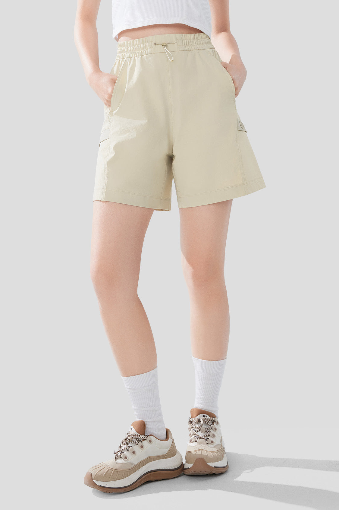 beneunder women's shorts #color_sand apricot brown