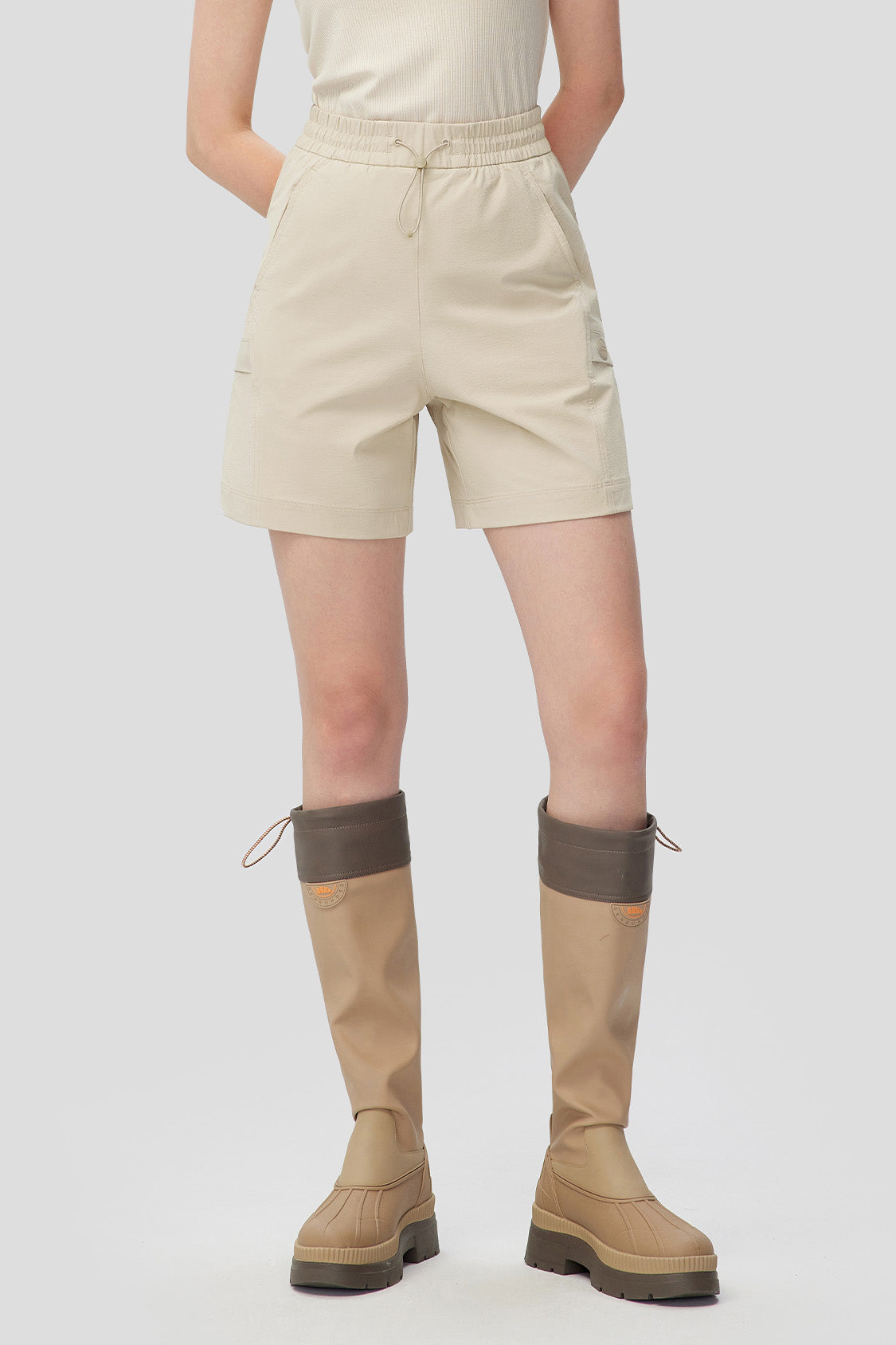 beneunder women's shorts #color_sand apricot brown