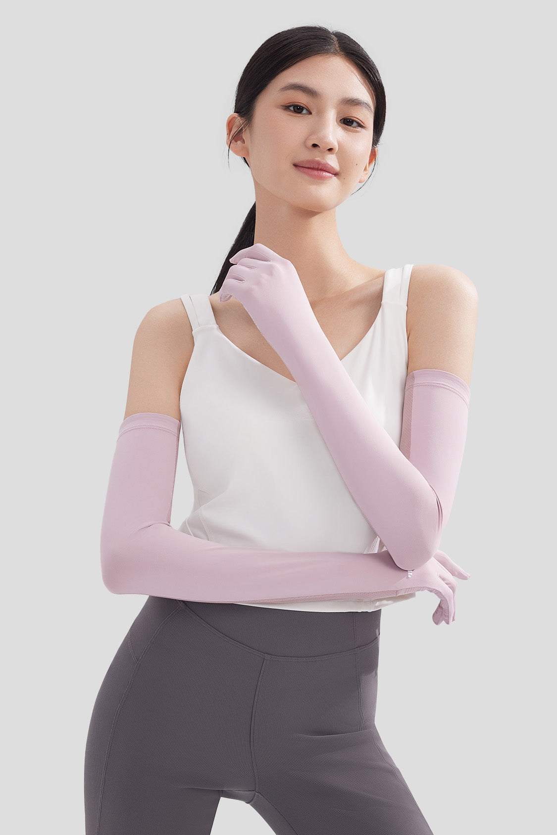 beneunder women's sun protection gloves #color_taro gray pink