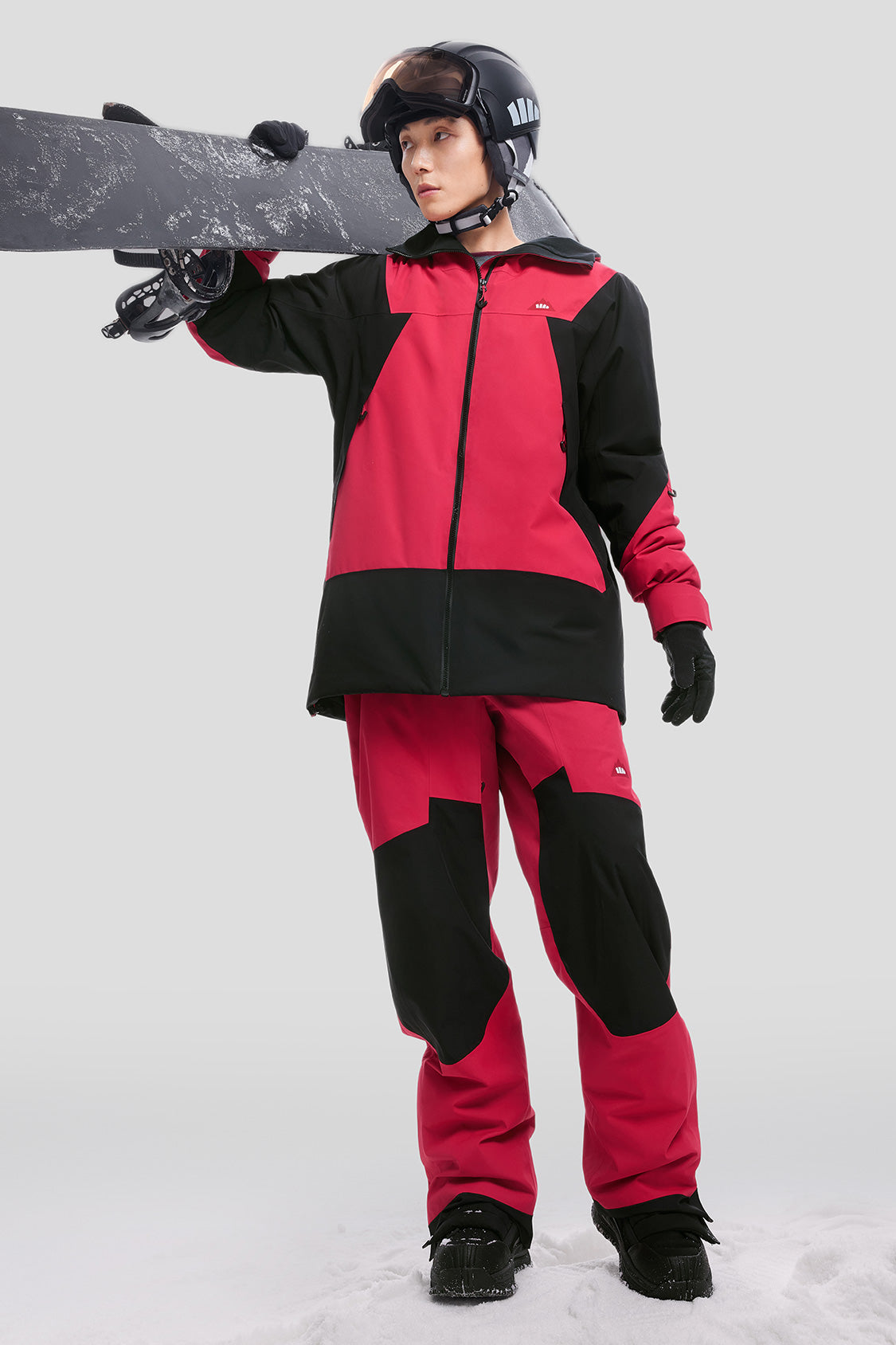 beneunder ski set #color_velvet red - twilight black