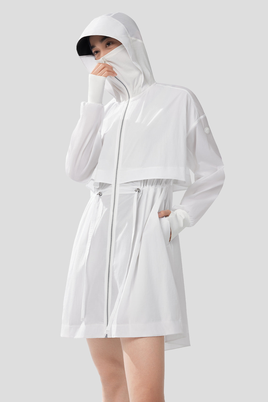 beneunder women's sun protection jacket upf50+ #color_white