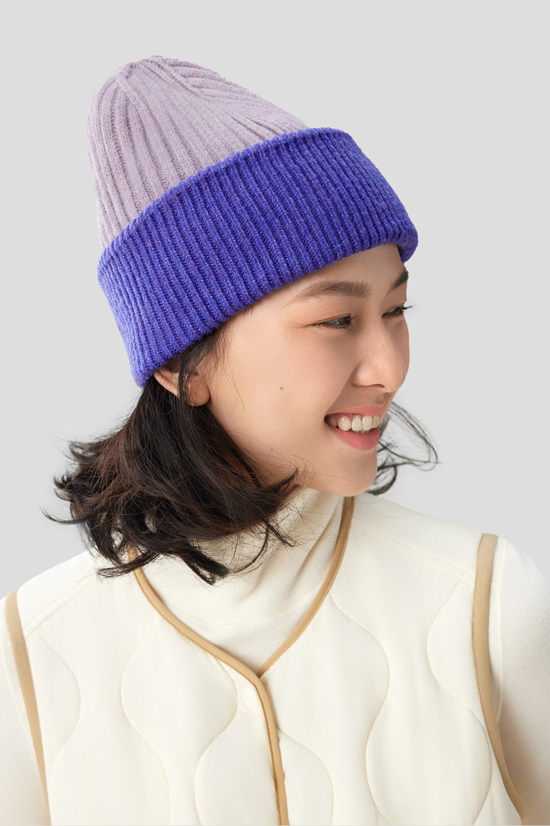 beneunder winter knit beanie for extra warmth #color_lavender purple