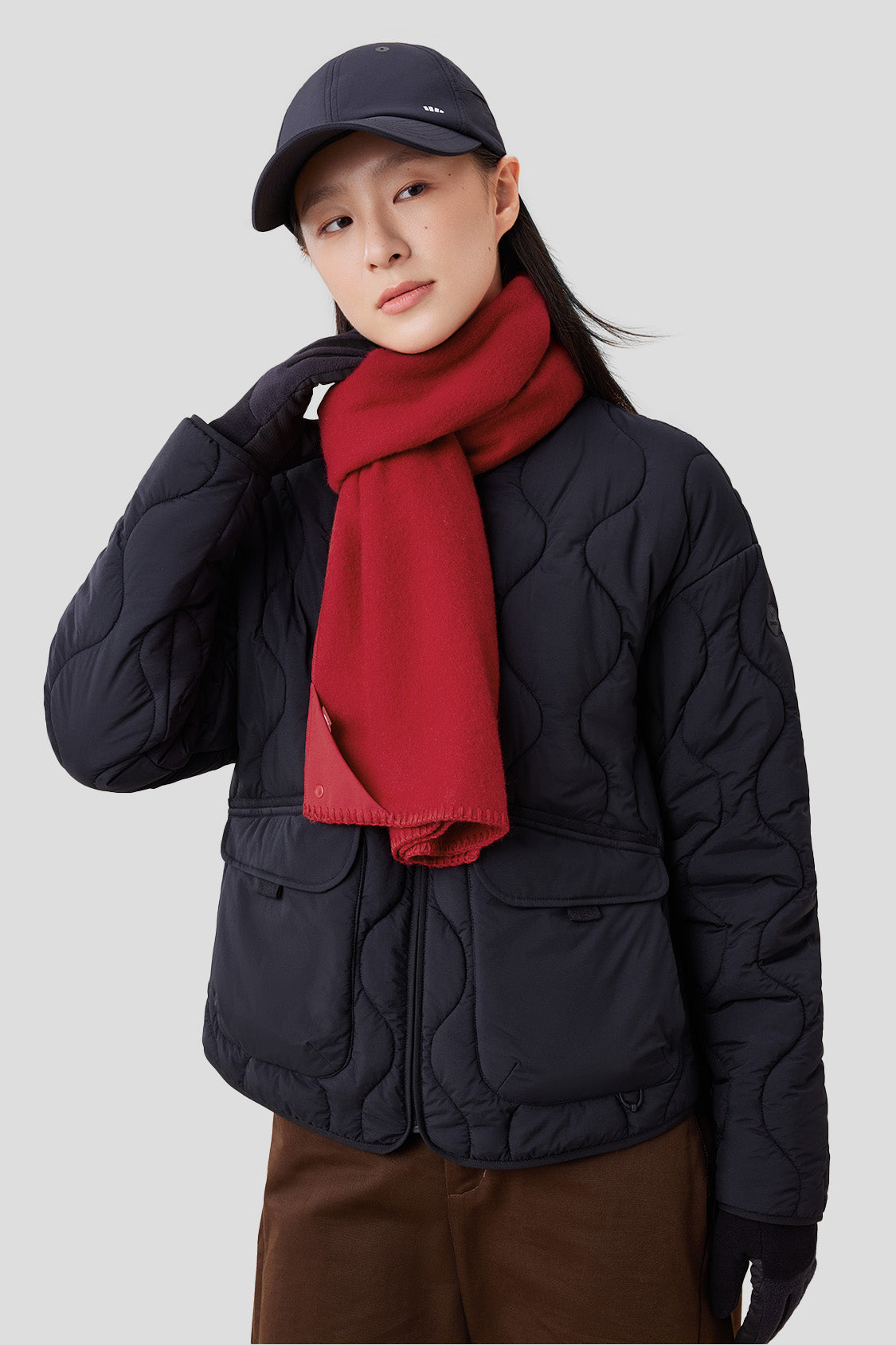 beneunder winter wool scarf #color_brick red
