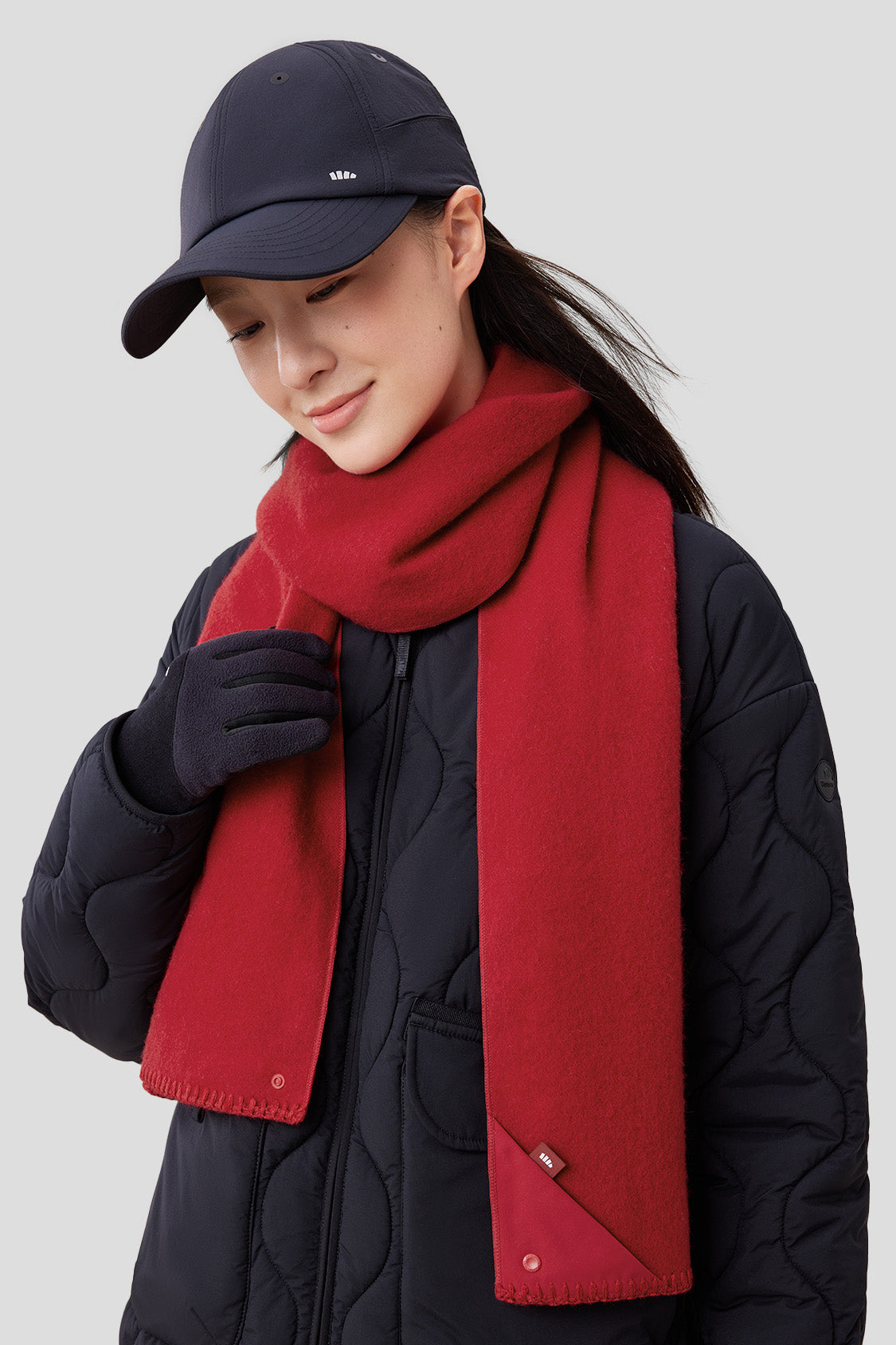 beneunder winter wool scarf #color_brick red