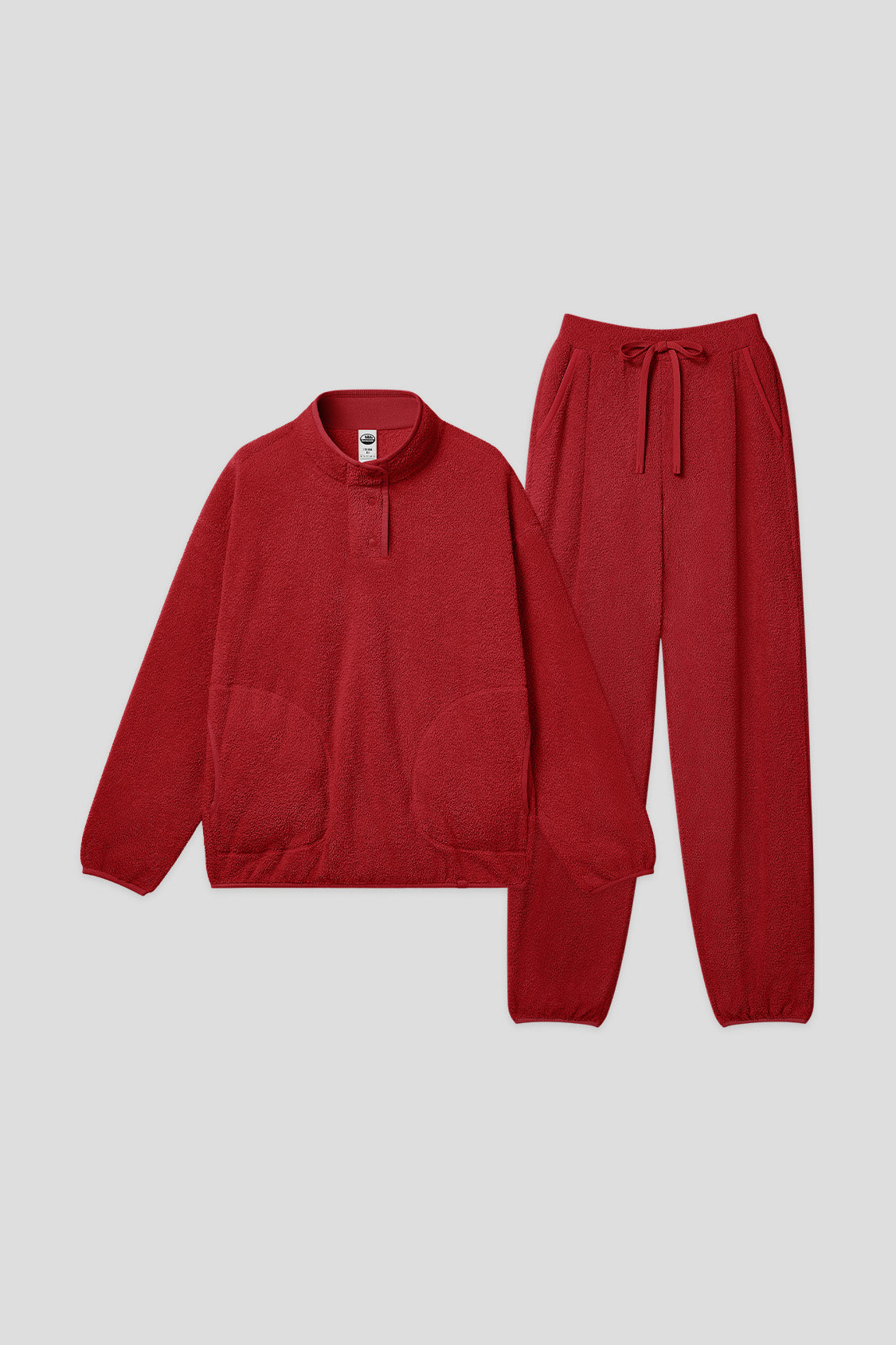 beneunder women's cozy fleece loungewear #color_brick red