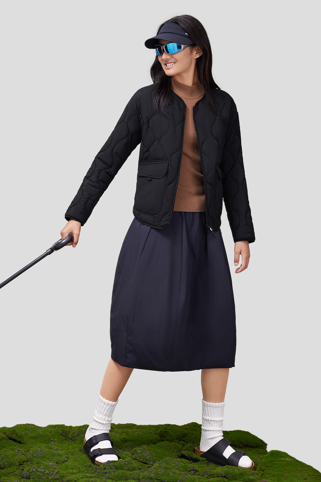 beneunder women's lightweight quilted jacket #color_black