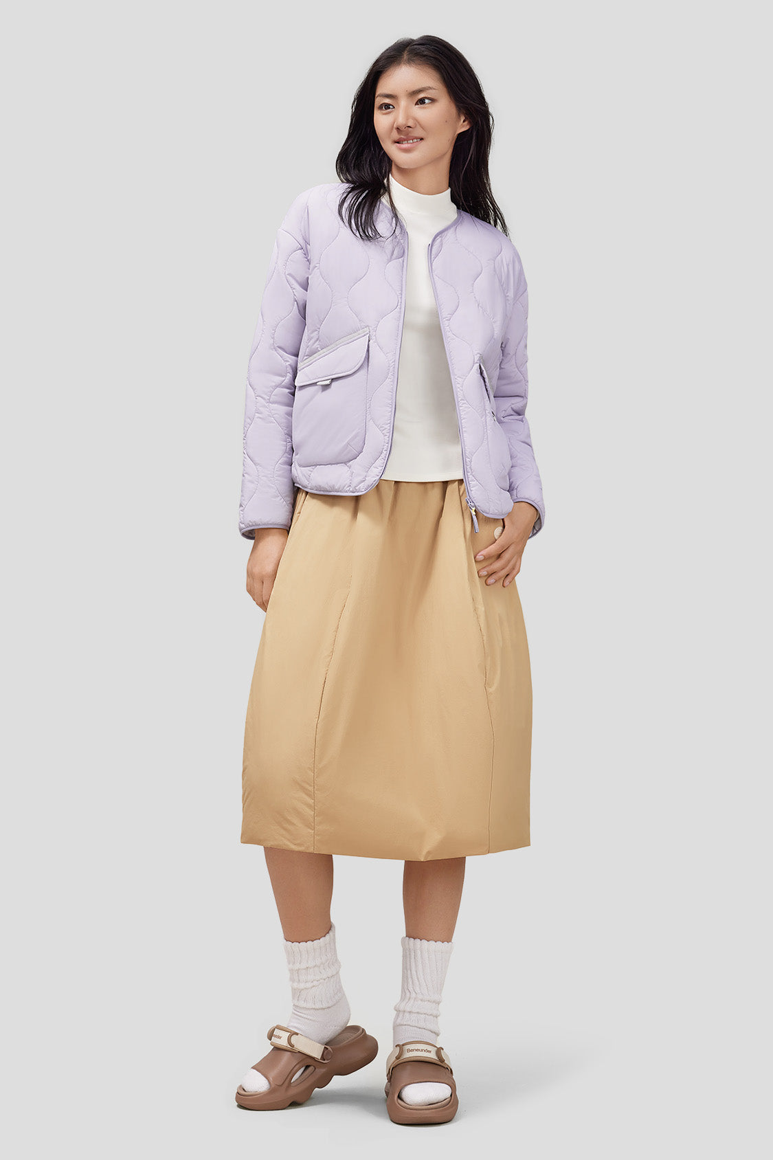 beneunder women's lightweight quilted jacket #color_lavender purple