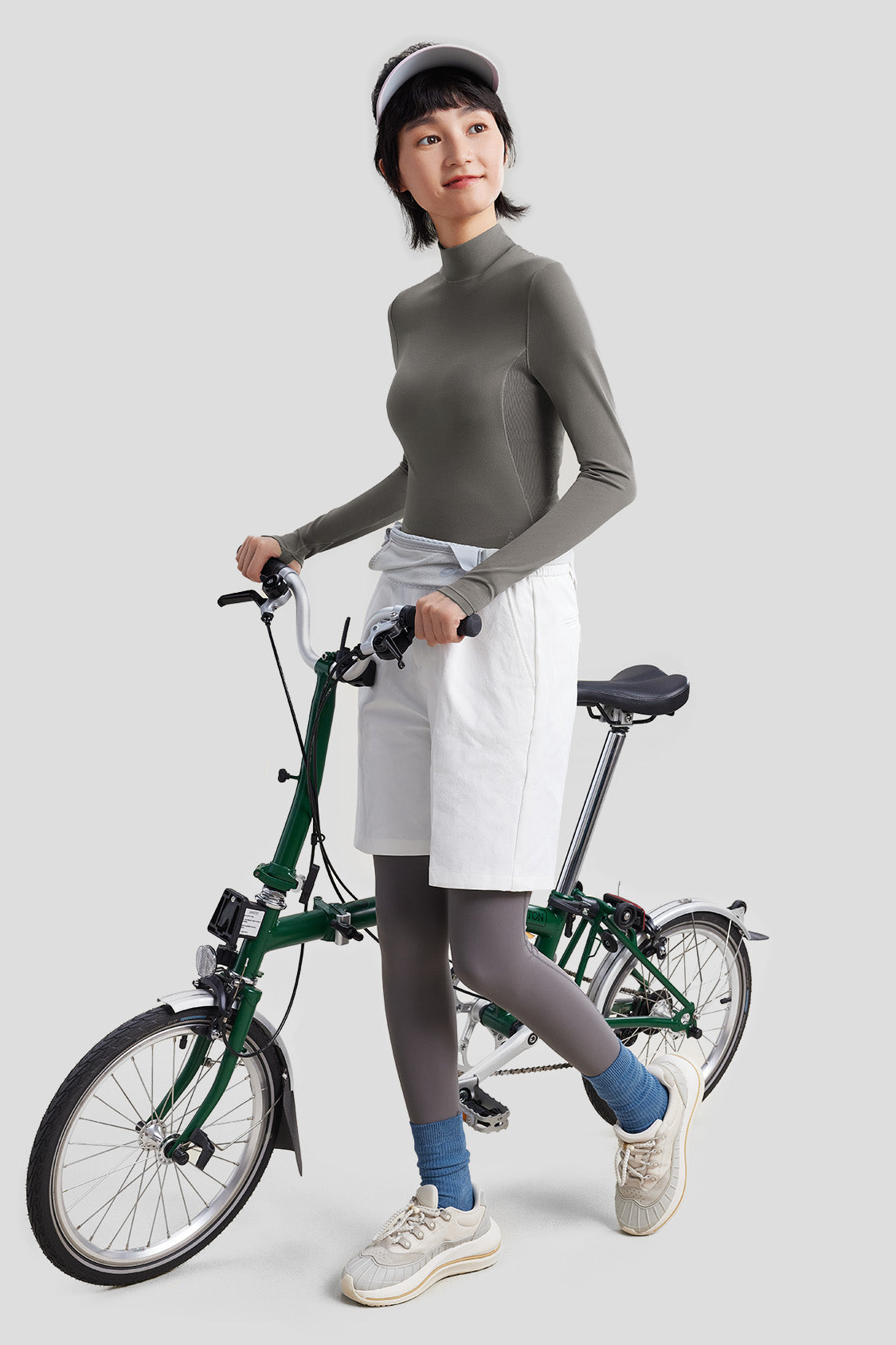 women's half turtleneck sports long-sleeve shirt upf50+ #color_graphite gray