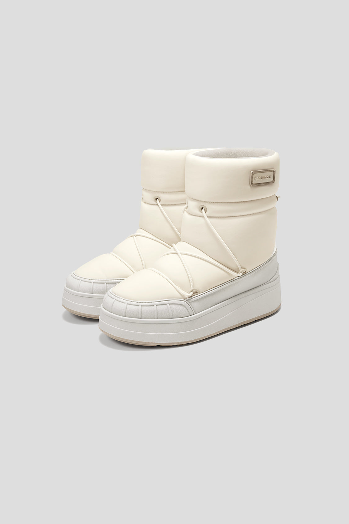 women's high-top puffer insulated warm boots #color_beige