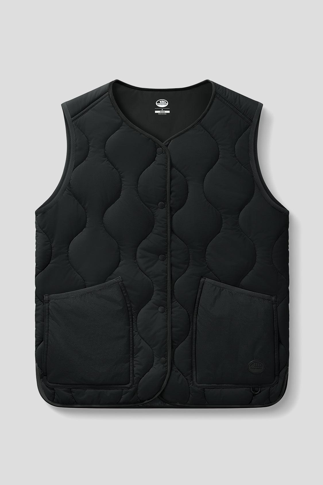 beneunder women's lightweight insulated quilted vest #color_black