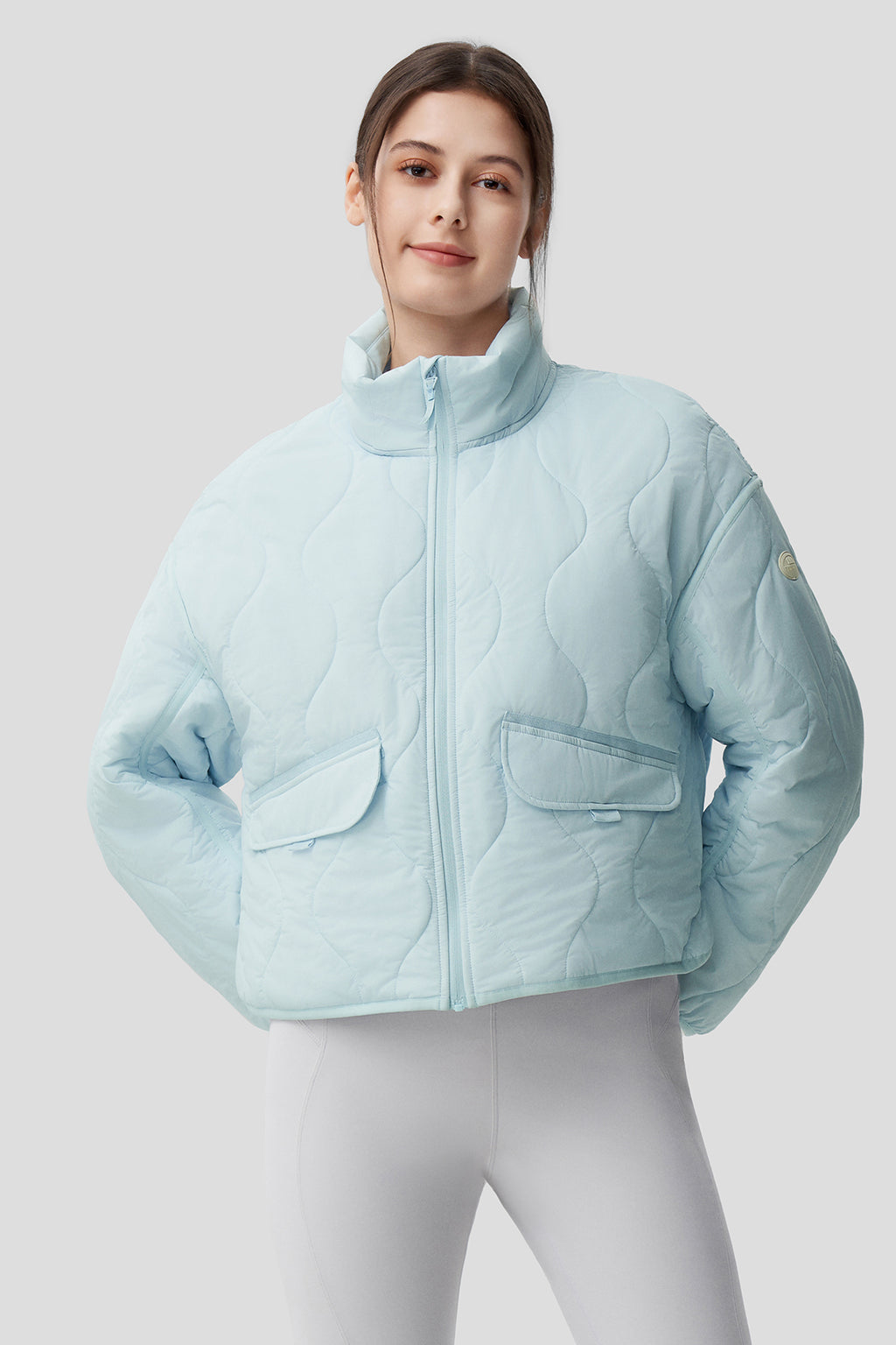 HEZIOWYUN Cropped Puffer Jackets for Women Quilted Lightweight Padded Stand  Collar Zipper Coat Bomber Jacket (White,Small) at  Women's Coats Shop