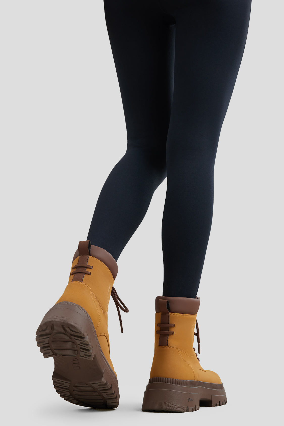 beneudner women's lightweight soft platform martin boots #color_ginger yellow