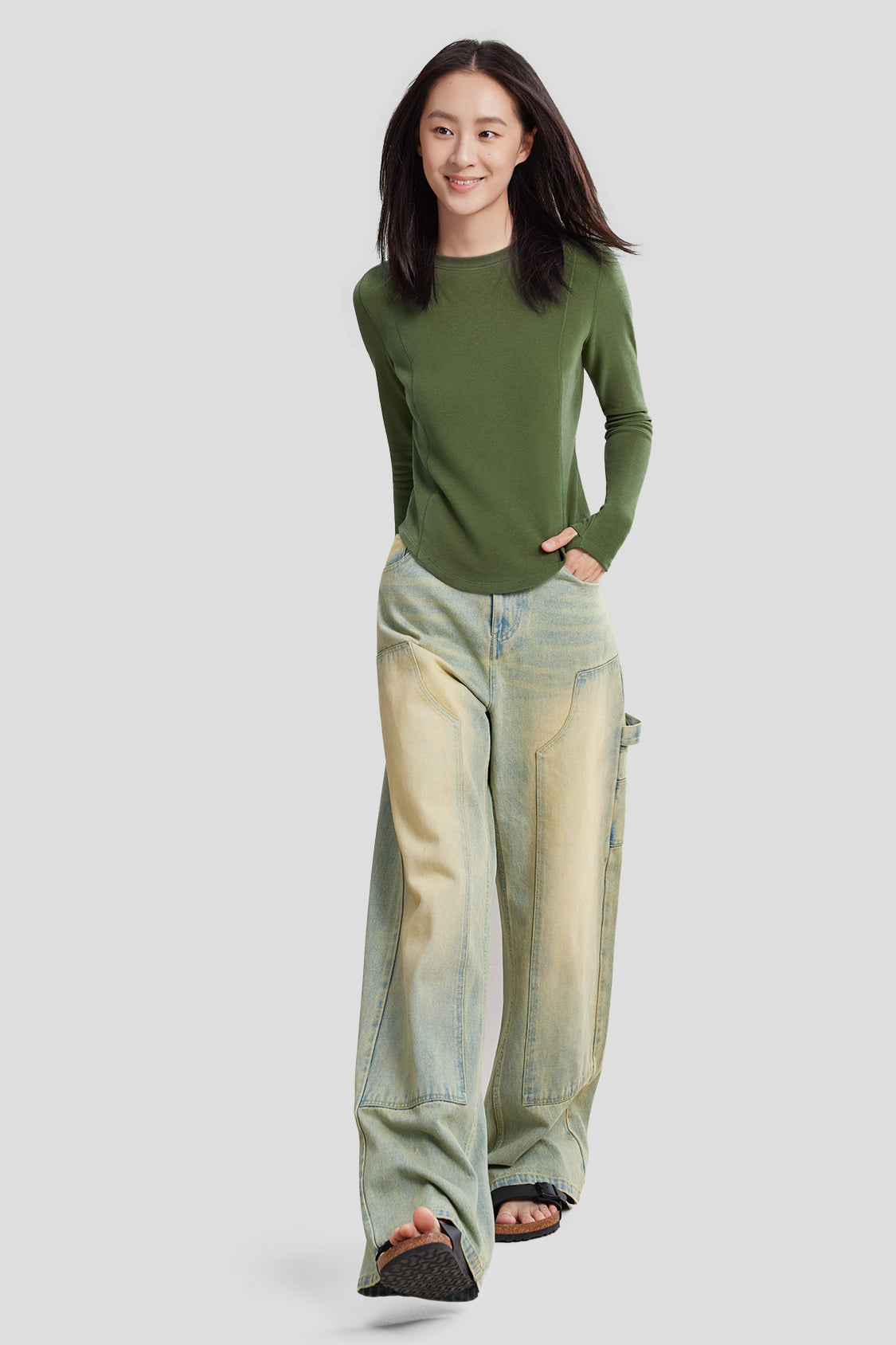 【New In】Women's Mid-Warm Short Fleece Long-Sleeve Shirt