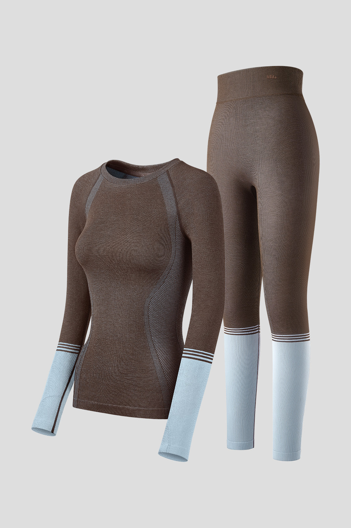 women's thermal high-elasticity underwear set #color_pine field brown