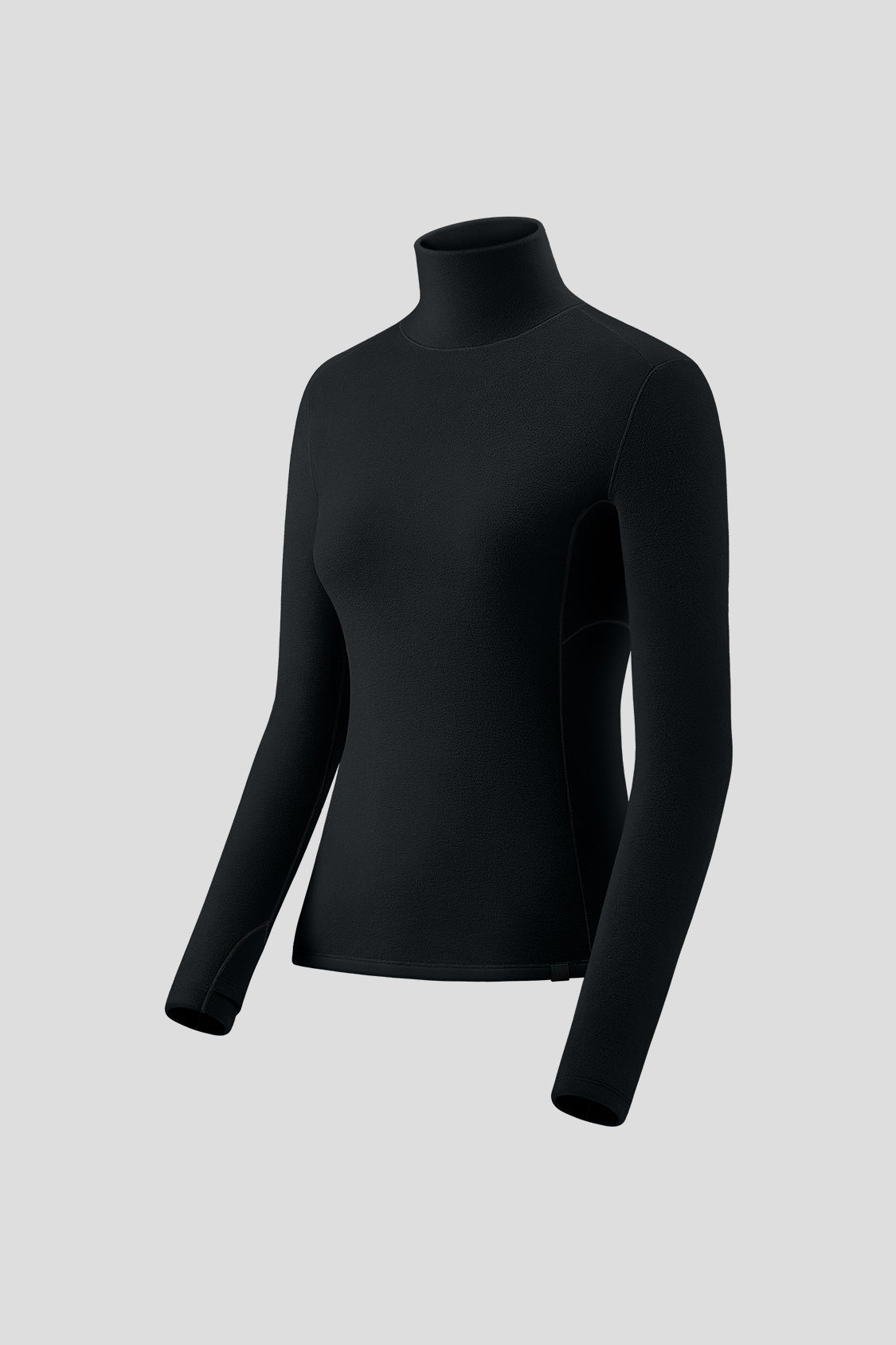 women's warm high neck fleece base layer #color_black