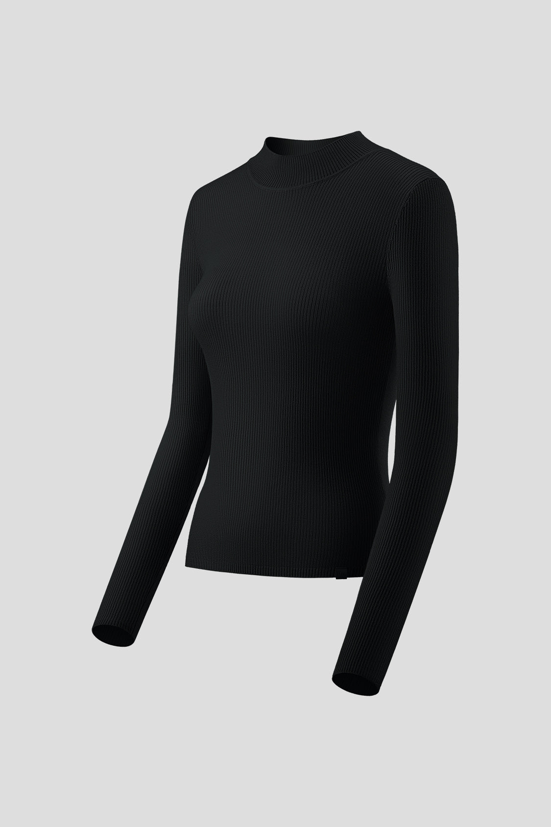 beneunder women's wool baselayer sweater #color_black