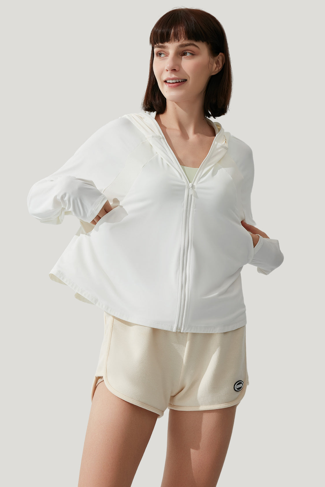 beneunder women's uv Sun Protection Cooling jacket UPF50+ #color_white