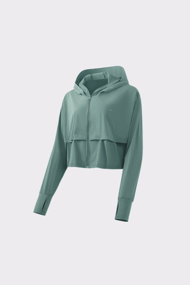 beneunder lightweight uv sun protection jacket hoodie #color_jungle green