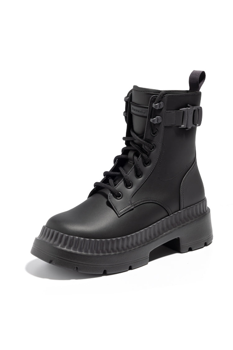 Beneunder Chunky Lug Sole Lace up Combat Ankle Boot