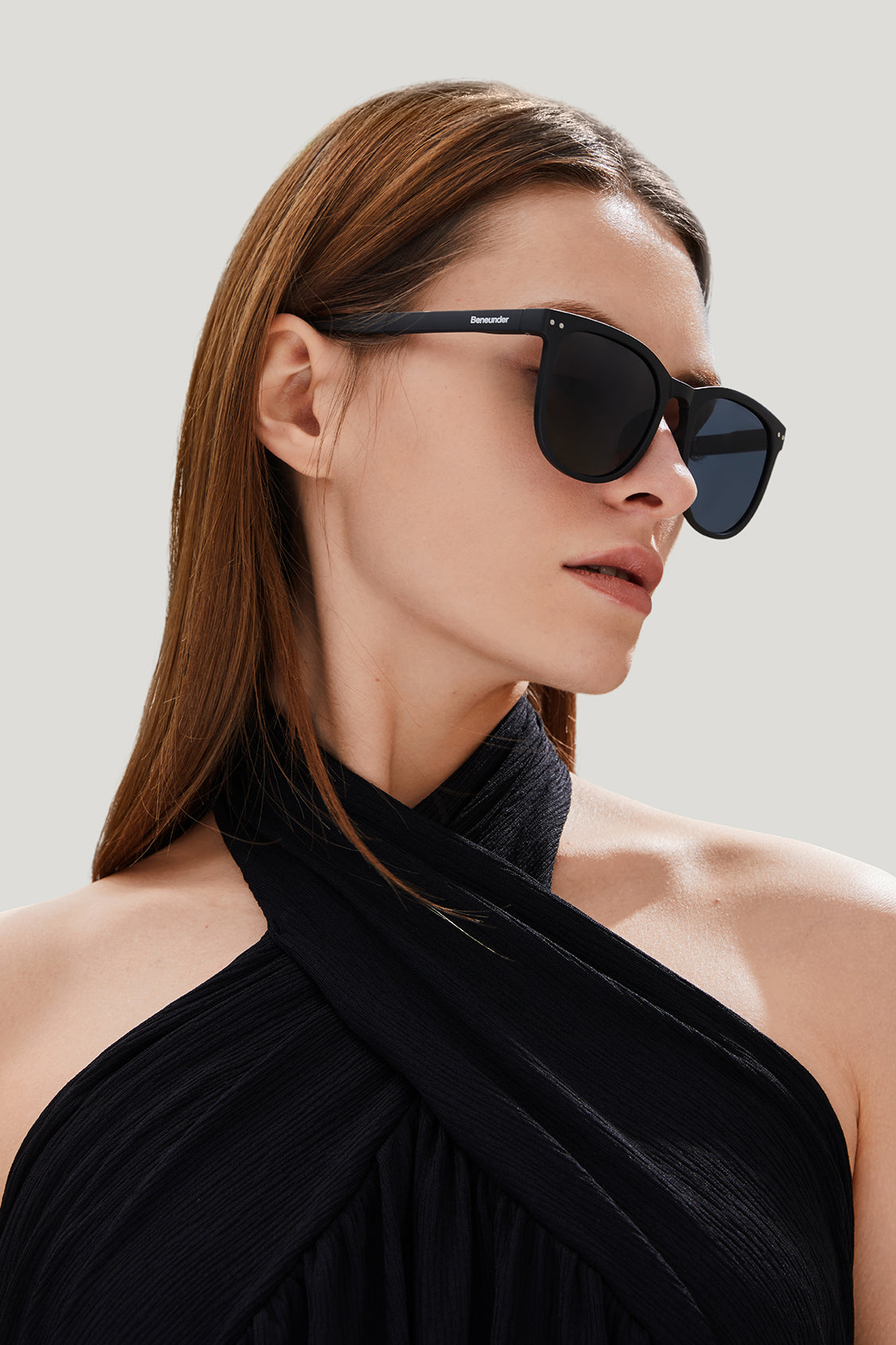 beneunder men's dawn polarized folding sunglasses shades #color_black