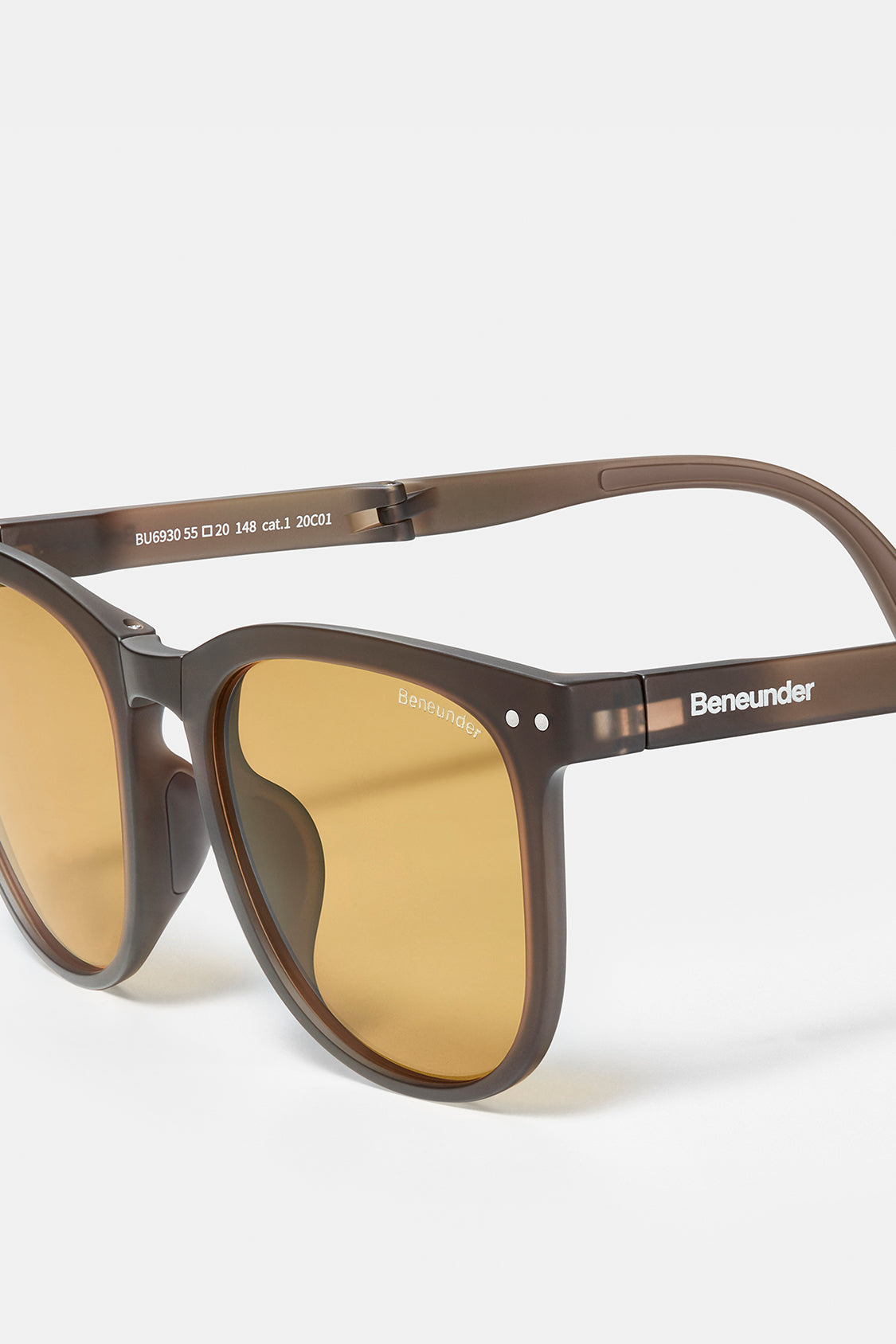 beneunder men's dawn polarized folding sunglasses shades #color_yellow brown