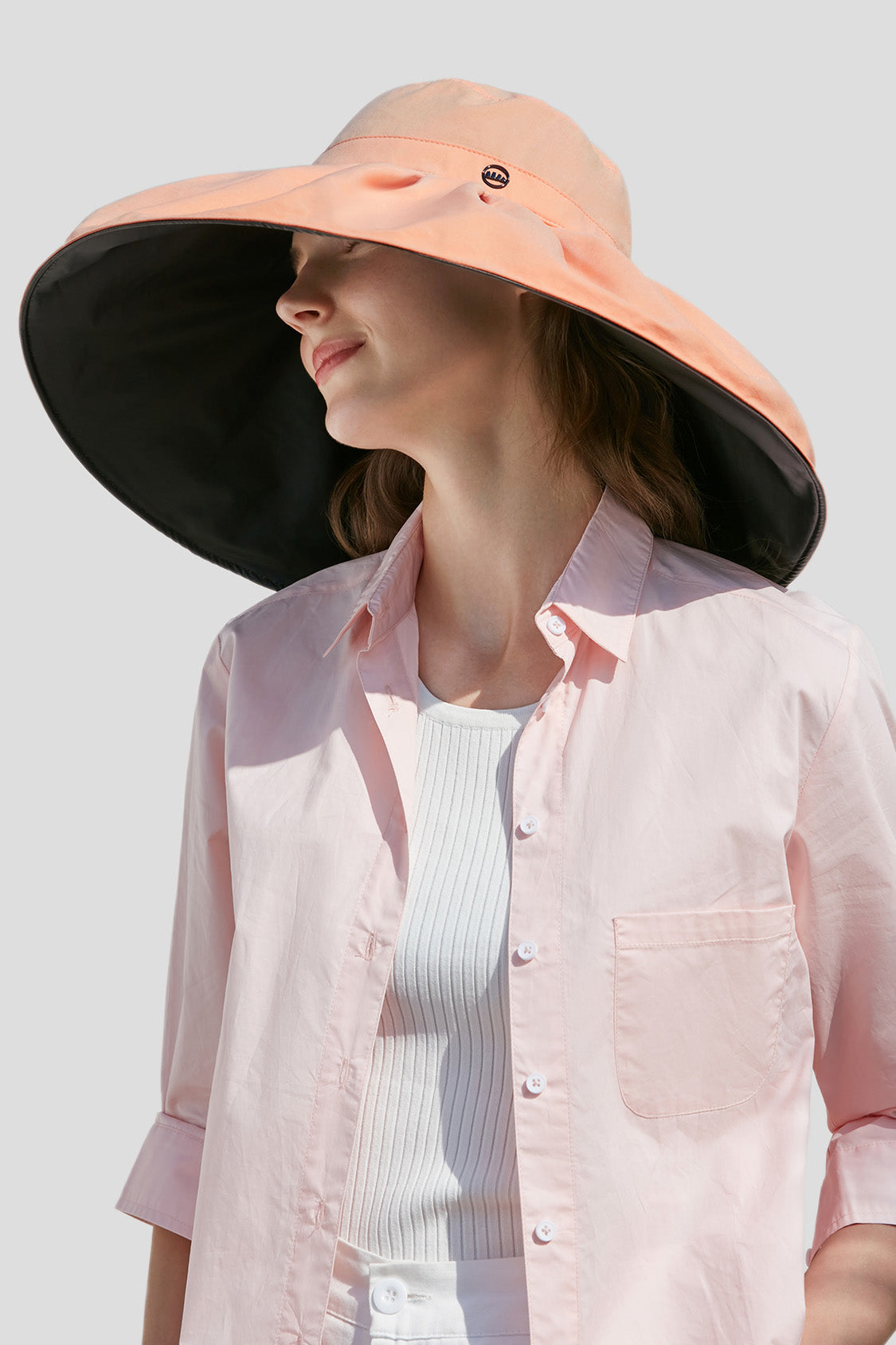 beneunder wide brim fishing sun protection hat upf50+ #color_late sweet grapefruit