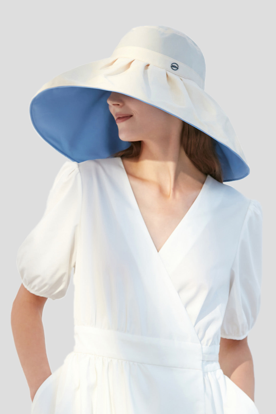 beneunder wide brim fishing sun protection hat upf50+ #color_ivory beige