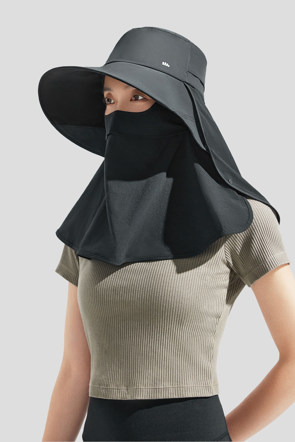 beneunder women's outdoor full coverage hat UPF 50+ color_black