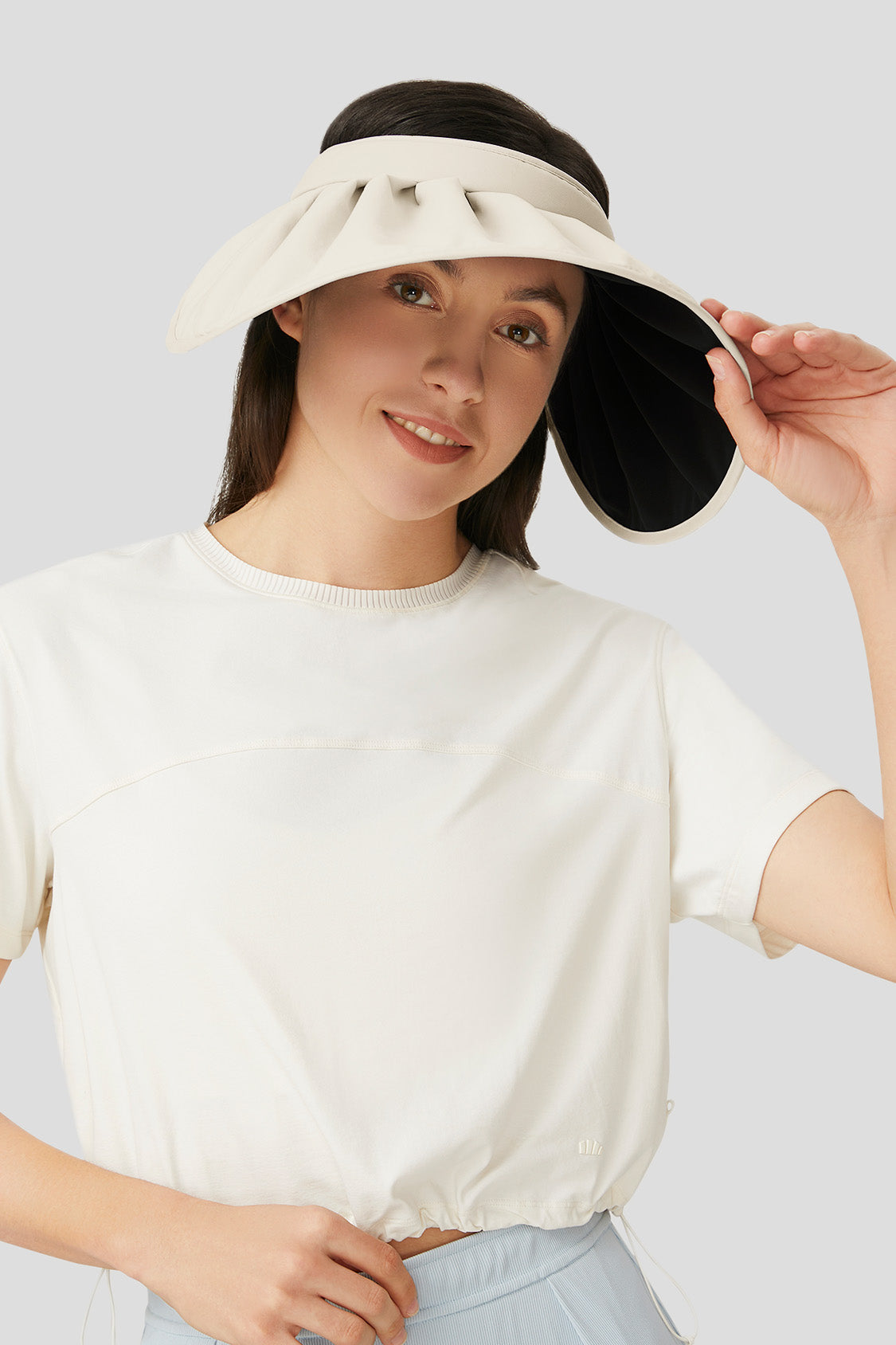 Sun Protection Hat for Women, Beneunder UPF50+ Packable Wide Brim UV Protection Sun Visor Hat Light Grey Banana Flower / One Size - Adjustable 55-58cm