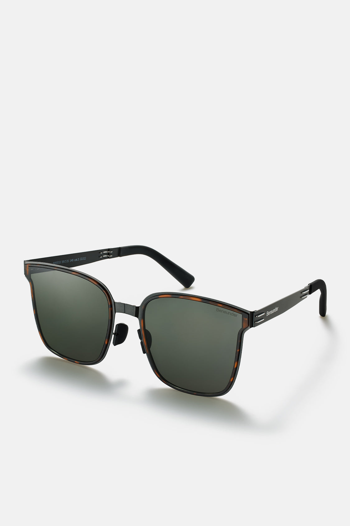 beneunder men's slimline polarized folding sunglasses shades #color_black