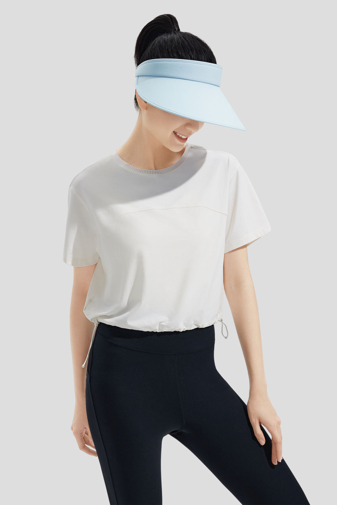 Guji Wide - Women's Sun Visor Hat UPF50+ One Size - Adjustable 55-58cm / White