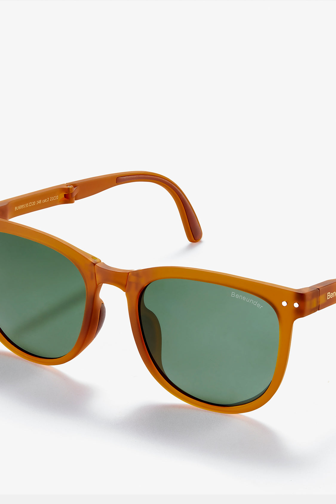beneunder men's dawn polarized folding sunglasses shades #color_brown/green