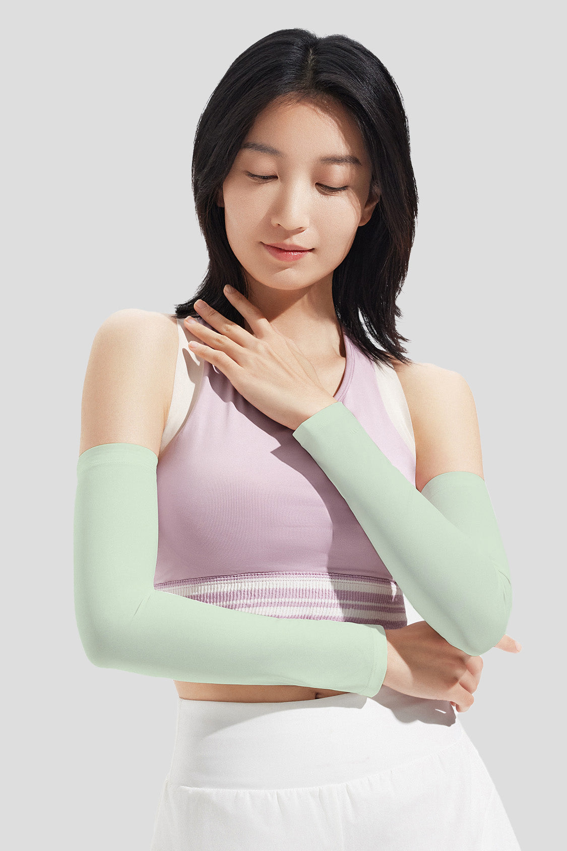 arm sleeve beneunder cooling uv sun protection arm cover for women #color_mint green